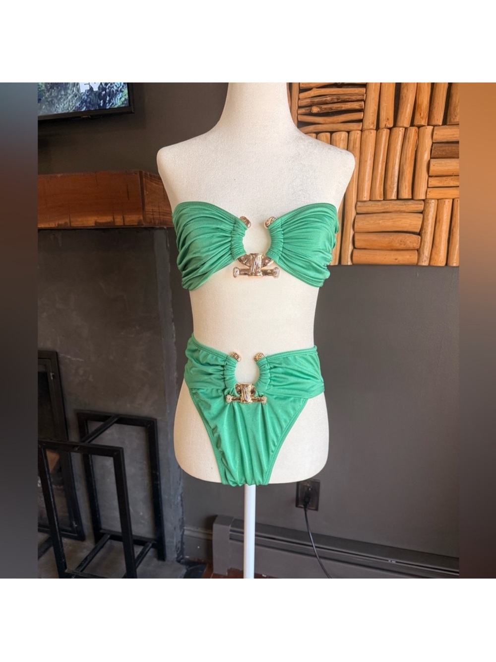 PrettyLittleThings Gold Detailed Bikini - Picture 2 of 6